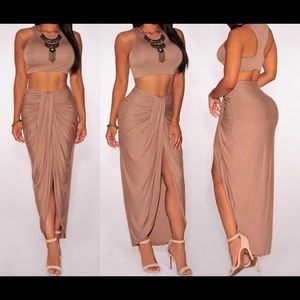 Two Piece Set Racer back and wrap Skirt